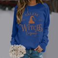 thumbnail image 1 of LINGLANG Womens Salem Witch Sweatshirt Halloween Letter Graphic Shirt Crewneck Pullover Top Long Sleeve Vintage Witchy Fashion Clothing, 1 of 3