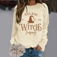 thumbnail image 1 of LINGLANG Womens Salem Witch Sweatshirt Halloween Letter Graphic Shirt Crewneck Pullover Top Long Sleeve Vintage Witchy Fashion Clothing, 1 of 3