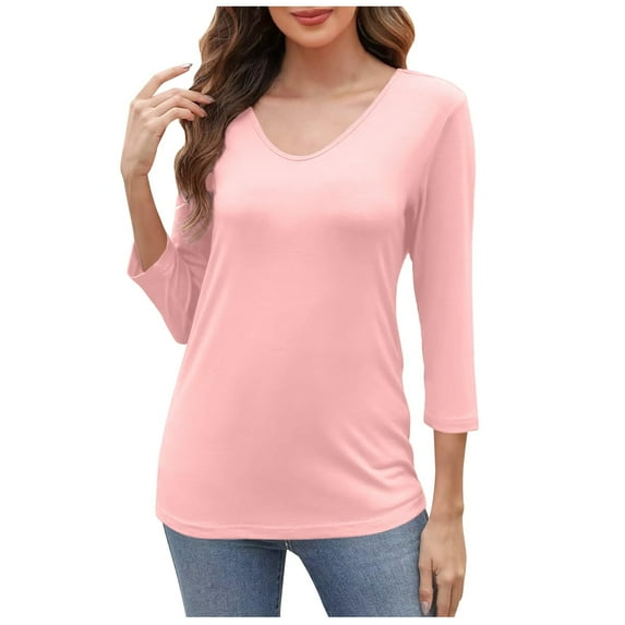 LINGLANG Womens Summer Tops Loose Fit Casual Solid Color T Shirt Soft Short Sleeve Top Everyday Oversized Tshirts