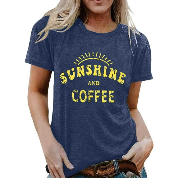 LINGLANG Womens Summer Tops Loose Fit Print Top Loose Crew Neck T Shirt Oversized Tshirts