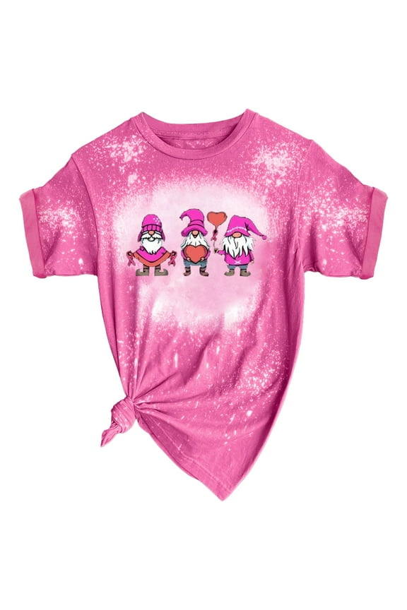 Womens Tops Trendy Cancer Awareness October Wear Pink Tops Crew Neck T Shirts Printed Loose Tops Under $5