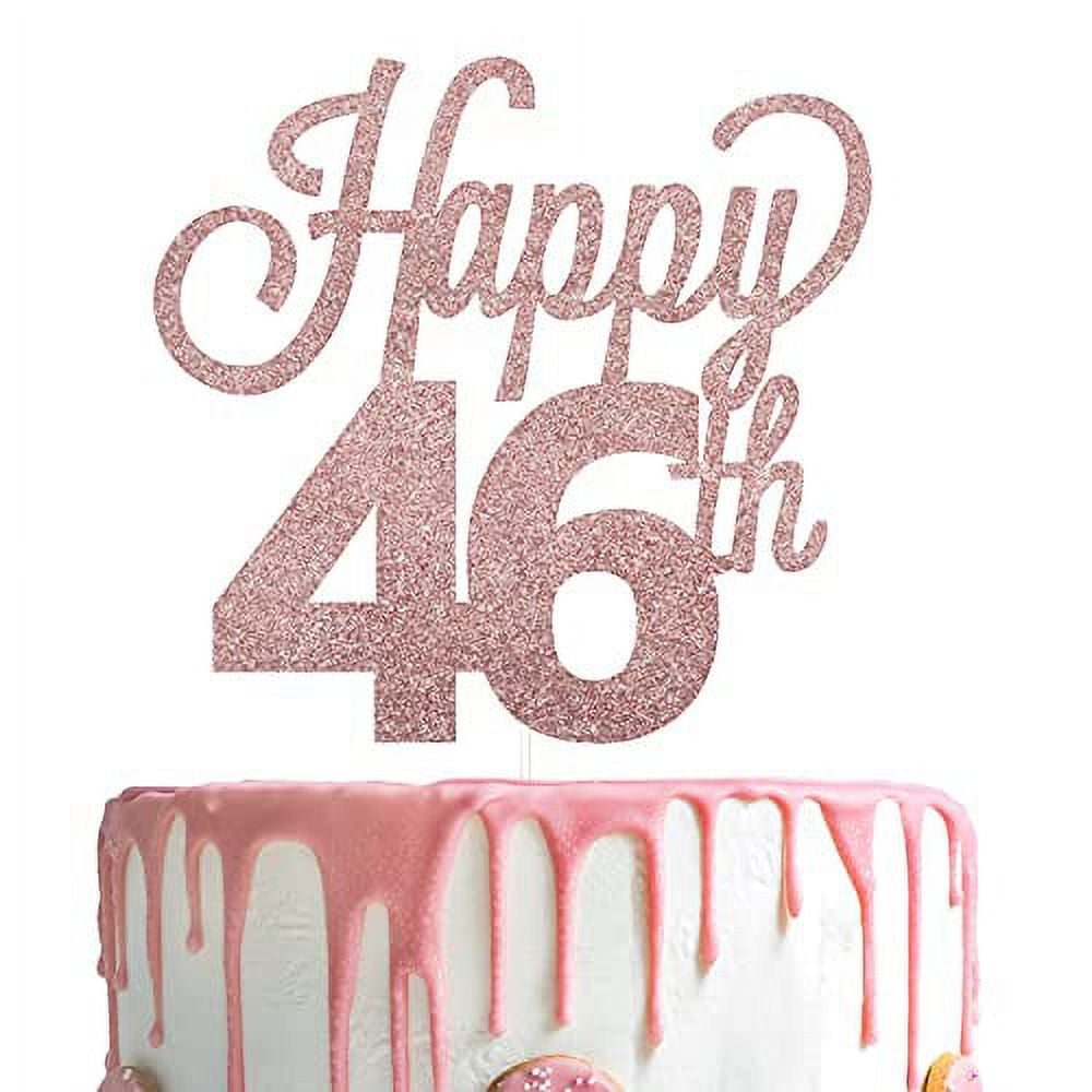 Blue 46th Birthday Cake Topper - Royal Blue Glitter 'Cheers To 46 Years' Decor