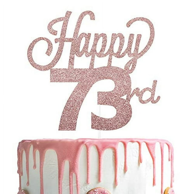 LINGTEER Happy 73rd Birthday Cake Topper - Cheers to 73rd Birthday 73 ...