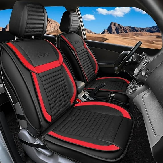 LINGVIDO Car Seat Covers, Breathable and Waterproof Faux Leather Automotive Seat Covers for Cars SUV Truck Sedan,Universal Driver Seat Cover with Backrest (Front Seat, Beige)