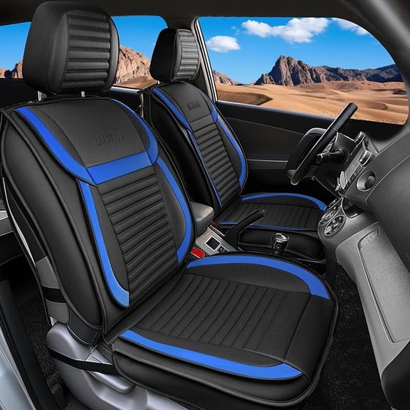 LINGVIDO Car Seat Covers, Breathable and Waterproof Faux Leather Automotive Seat Covers for Cars SUV Truck Sedan,Universal Driver Seat Cover with Backrest (Front Seat, Beige)