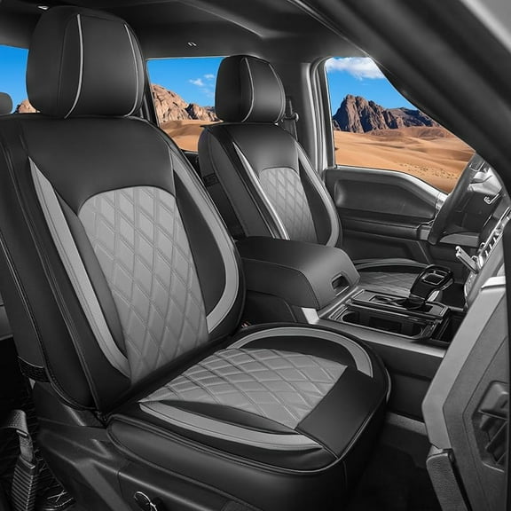 LINGVIDO Car Seat Covers Set – Premium Nappa Leather for Front Seats (2 Seats), Durable, Comfortable & Easy to Install, Fits Most Cars, Sedans, SUVs – Ideal for Commuters, Families & Road Trips