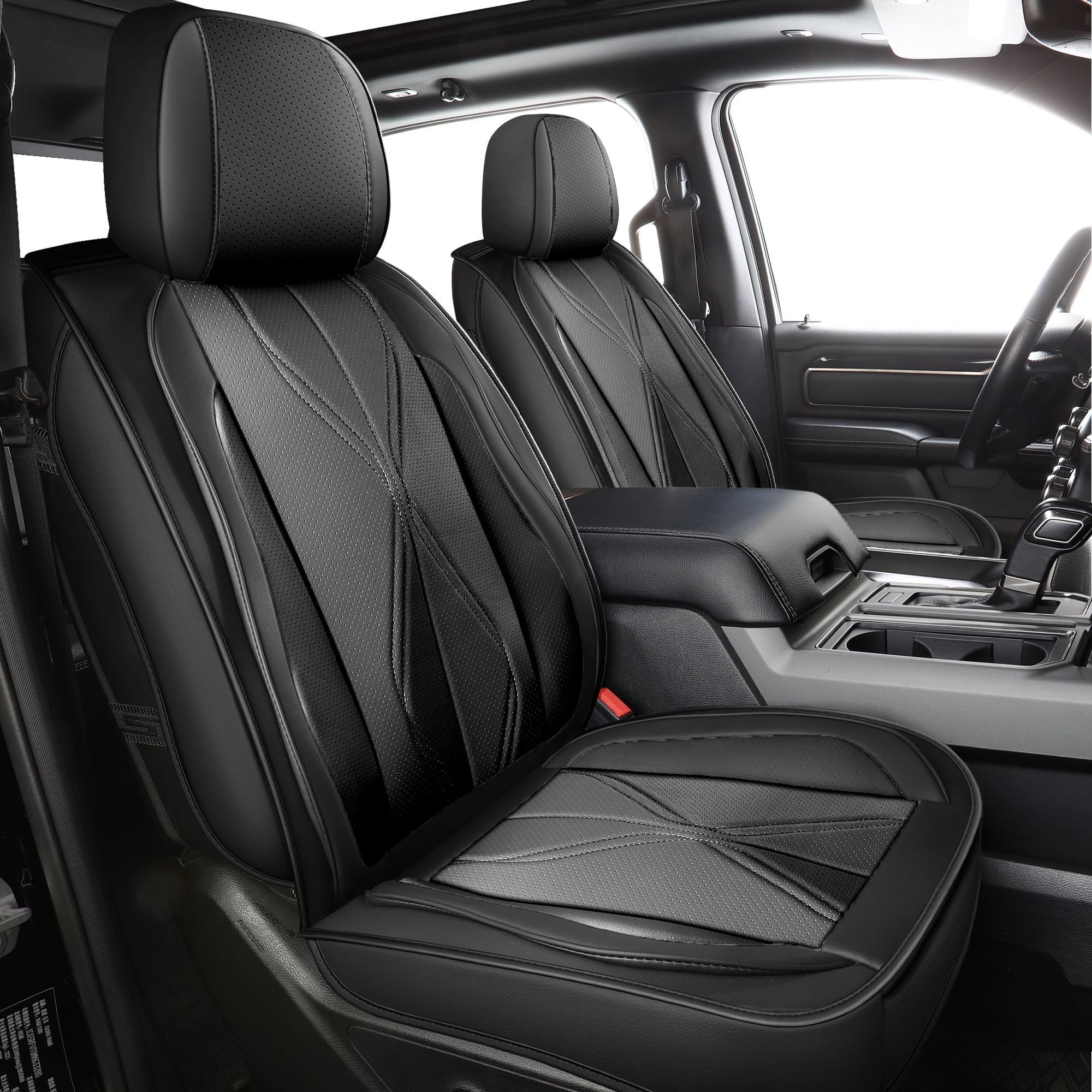 LINGVIDO F-150 Waterproof Faux Leather Automotive Seat Covers Fit for Ford 2009-2026 F150 F250 F350 F450 Super Duty Crew Cab XL XLT Lariat King Ranch Platinum