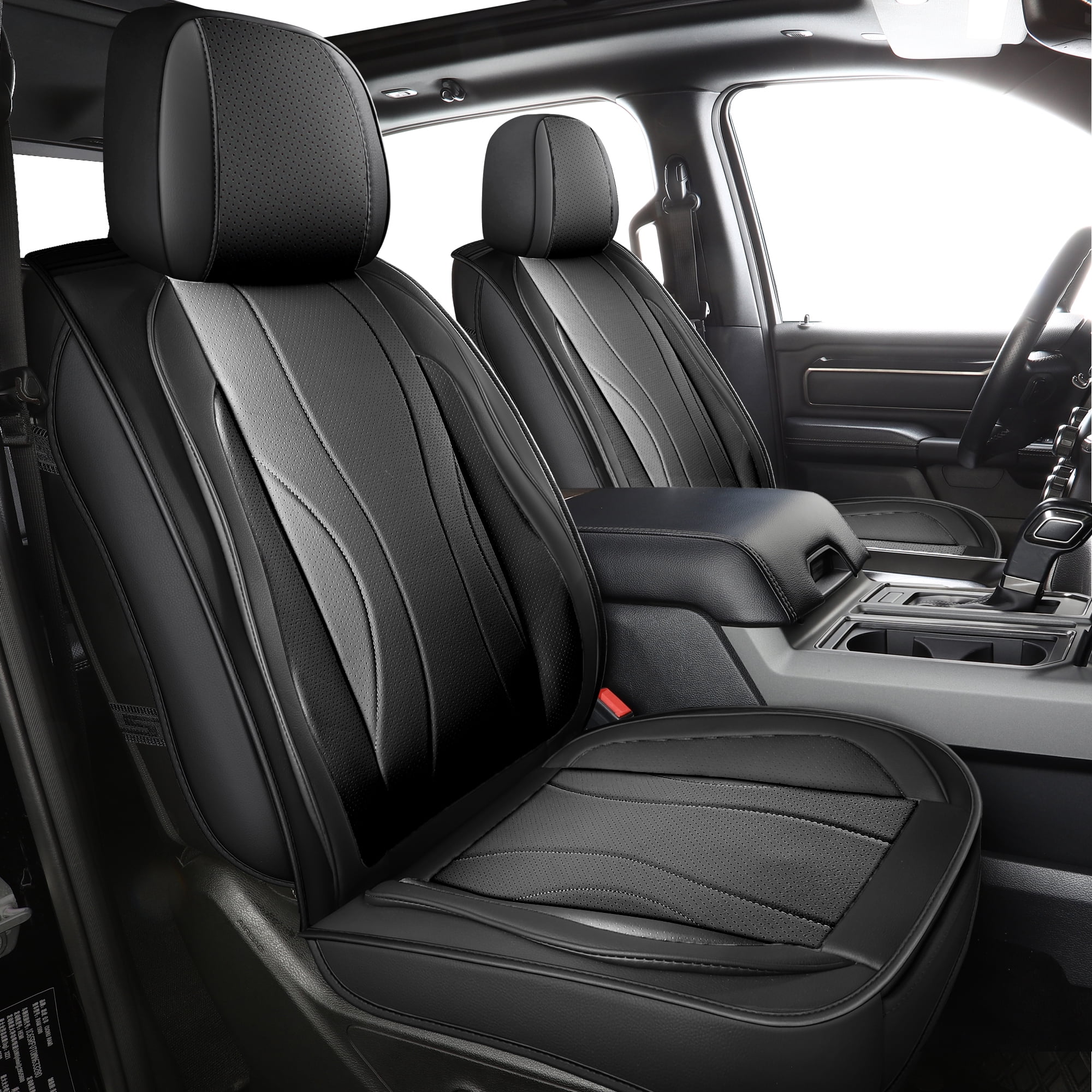 LINGVIDO F-150 Waterproof Faux Leather Automotive Seat Covers Fit for Ford 2009-2026 F150 F250 F350 F450 Super Duty Crew Cab XL XLT Lariat King Ranch Platinum