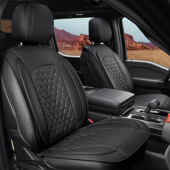 LINGVIDO F-150 Waterproof Faux Leather Automotive Seat Covers Fit for Ford 2009-2026 F150 F250 F350 F450 Super Duty Crew Cab XL XLT Lariat King Ranch Platinum