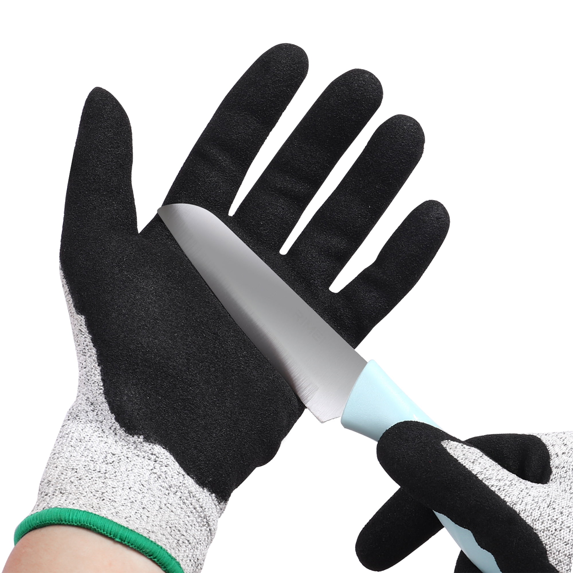 Life Protector Medium Cut Gloves, 1 Pair of Cut-Resistant Oyster Shucking Gloves - Level 5, Non-Slip, Gray Polyethylene and Fiberglass Mesh Gloves, Fo RWT0450