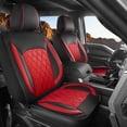 thumbnail image 1 of LINGVIDO Truck Seat Covers for 2014-2021 Toyota Tundra CrewMax Cab (60/40 Split Bench Rear ONLY), Waterproof Faux Leather Seat Covers for Trucks, Full Set Front & Rear, Black & Gray, 1 of 7