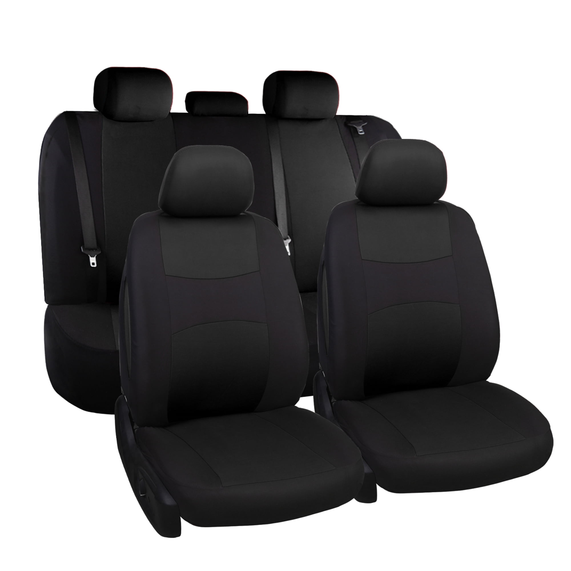 LINGVIDO Two Tone Front and Bench Seat Covers,12 Piece Mesh Cloth Seat ...