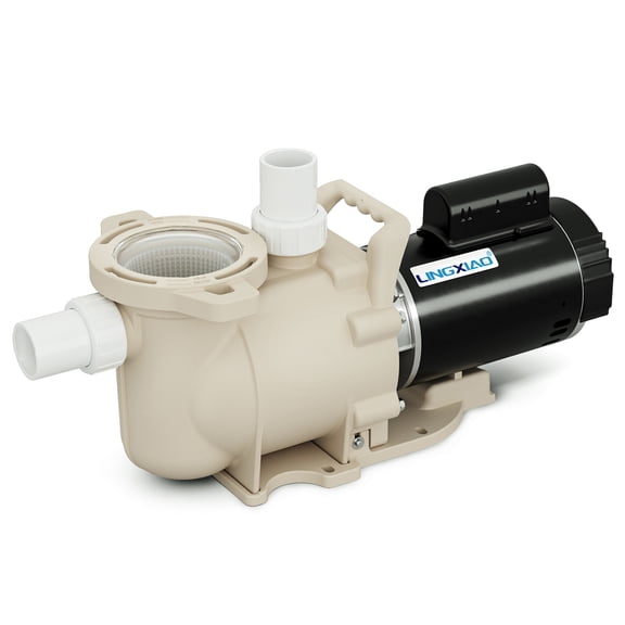 LINGXIAO 1HP Pool Pump, 115/208-230V Pool Pump Inground, 5785GPH, In/Above Ground Pool Pumps, Low Nosie, Powerful Self Primming Swimming Pool Pump with 2"/1.5" Fittings - 2 Year Warranty
