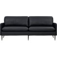 LINGYUAN 79" Genuine Leather Sofa, TopGrain 3 Seater Leather Couch