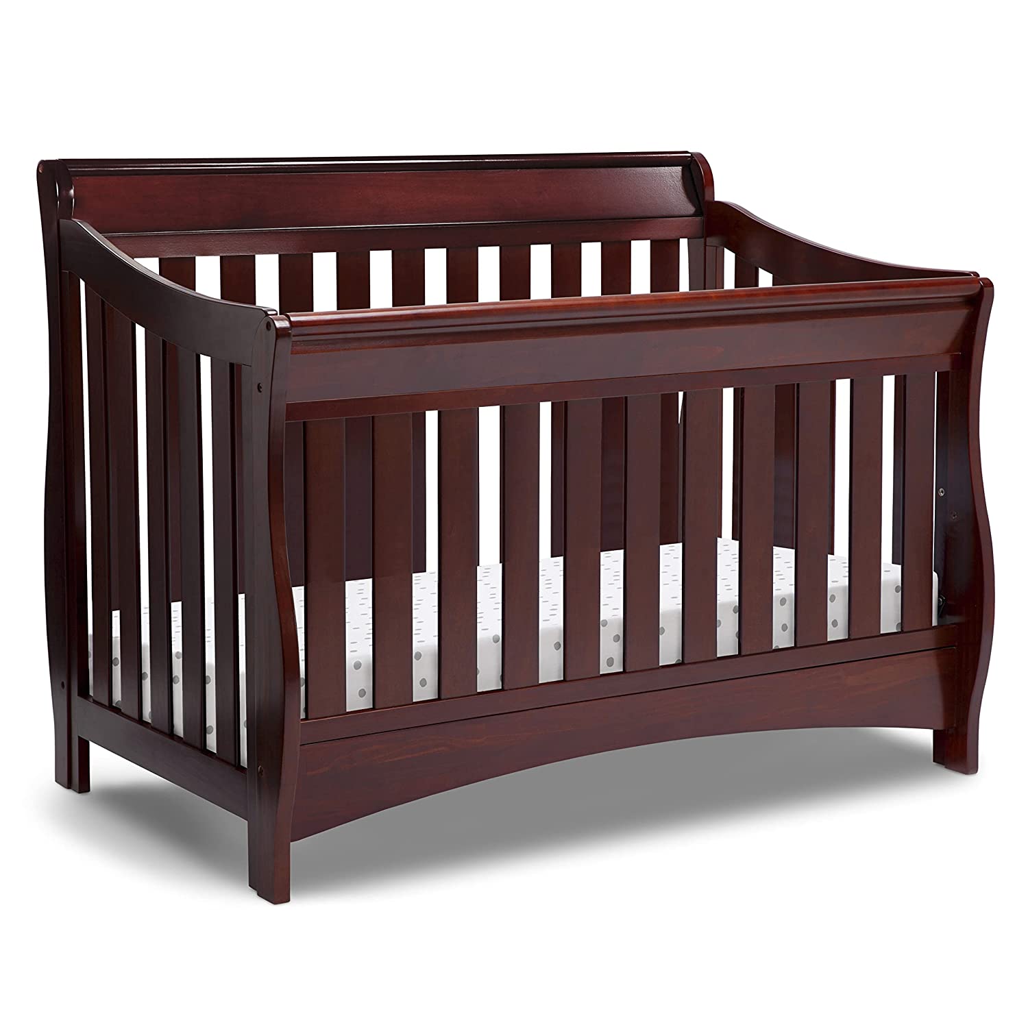 LINGYUAN Bentley S Series 4in1 Convertible Baby Crib, Black Cherry