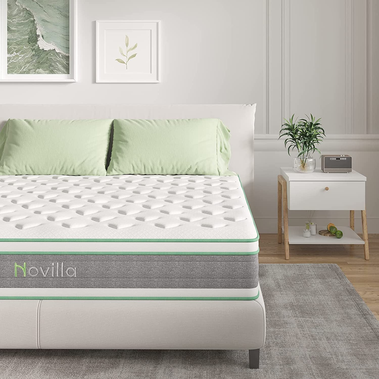 LINGYUAN Queen Mattress, 12 Inch Hybrid Mattress in a Box, Innerspring