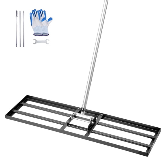 LINJH 10x36in Lawn Leveling Rake Heavy Duty 83.9in Adjustable Handle for Yard & Garden