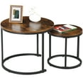 thumbnail image 1 of LINJH 2 Piece Nesting Coffee Tables Nesting Tables with Solid Metal Frame Stackable, 1 of 24