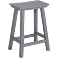 thumbnail image 1 of LINJH 24 Inch Outdoor Bar Stool, HDPE Bar Chairs with Footrest, Weather Resistant Waterproof Bar Stools Outside Bar Height Stools for Bar, Kitchen Counter, Yard, Balcony (Grey, 24'' Barstools), 1 of 9