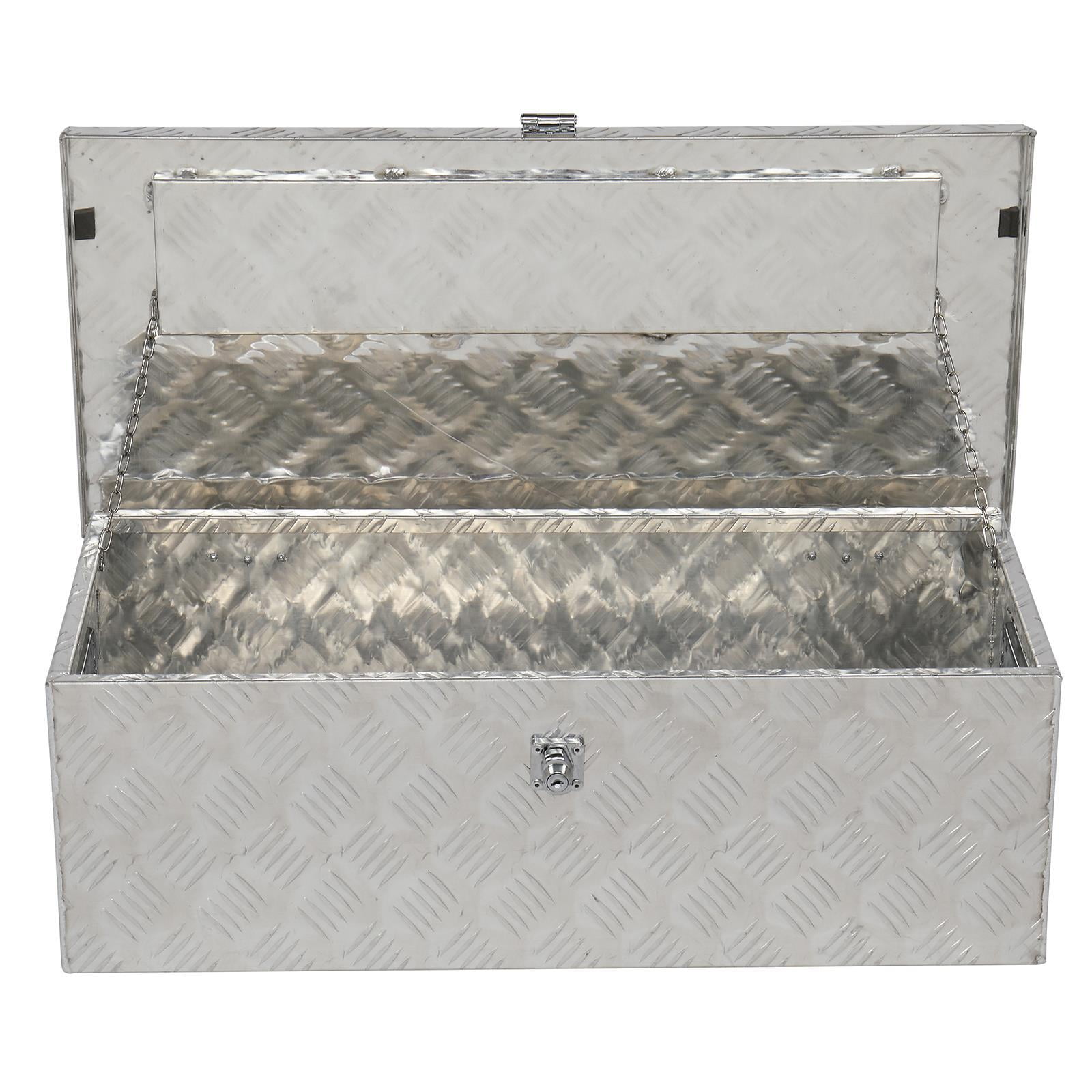 LINJH 30" Truck Bed Trailer Underbody Aluminum Tool Box Tote Storage Black Pickup RV