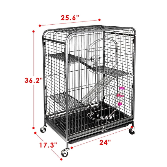 LINJH 4 Level Indoor Ferret Rabbit Cage Large Space Ferret Pet Cat w/2 Doors