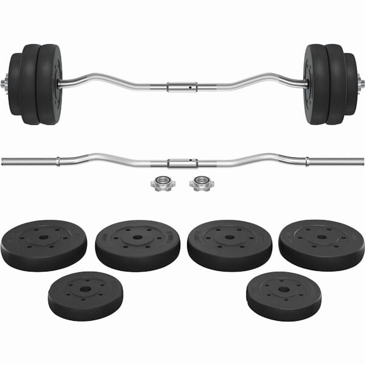 LINJH 66lbs Weights Barbell Weight Set Curl Bar with Weights Weight Set for Home Gym