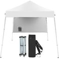 thumbnail image 1 of LINJH 6x6 ft Pop Up Canopy Tent, Outdoor Small Canopy Tent with Backpack, Patio Pop Up Gazebo Slant Leg Canopy with 1 Sidewall, Portable Easy Up Canopy (White), 1 of 9