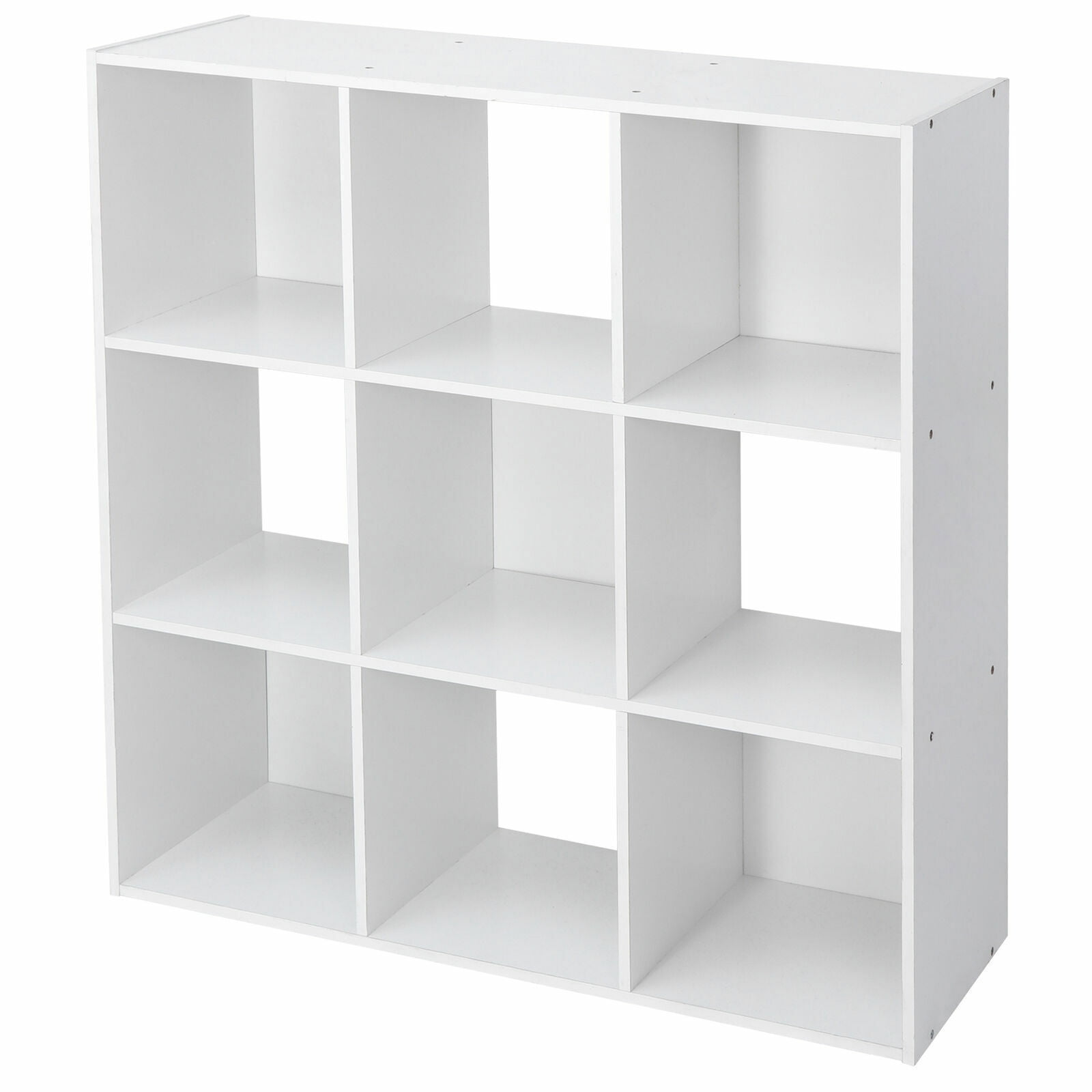 LINJH 9 Cube Storage Organizer Wooden Bookcase Bookshelf W/5 Removable Back Panels-White