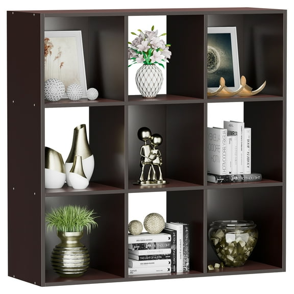 LINJH 9-Cube Wooden Storage Cabinet - Cube Organizer Display Bookcase Shelving for Bedroom - Versatile Modular Storage Unit with Adjustable Shelves