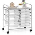 thumbnail image 1 of LINJH 9-Drawer Rolling Storage Cart, Mobile Utility Cart with Removable Drawers & Metal Frame, Art Craft Organizer Cart with Lockable Wheels-9-Drawer Clear, 1 of 10