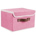 thumbnail image 1 of LINJH Collapsible Fabric Cube Storage Bins Large Home Organizer Boxes Baskets-2Pcs Large-Pink, 1 of 13