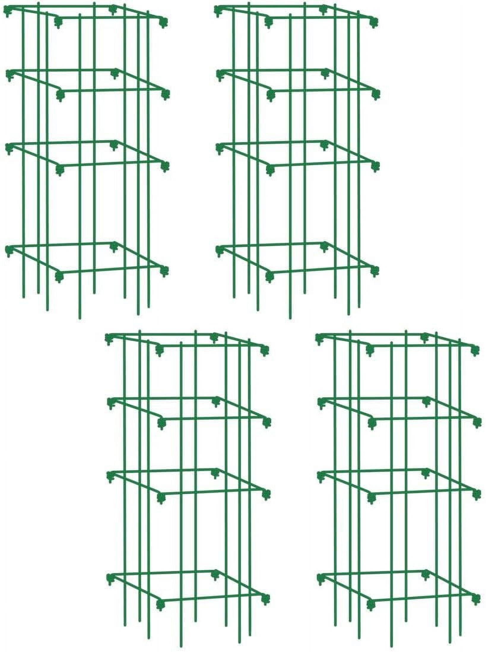 LINJH  Lifetime Tomato Cages | Heavy Gauge Sturdy Garden Plant Supports for Vegetables and Other Climbing Plants | No Assembly Needed - Green (Set of 4)