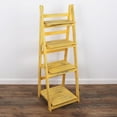 thumbnail image 1 of LINJH Merchants Distressed Ladder Shelf - Rustic Leaning Bookshelf for Home Decor (Gold), 1 of 4