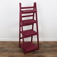 thumbnail image 1 of LINJH  Merchants Distressed Ladder Shelf - Rustic Leaning Bookshelf for Home Decor (Raspberry), 1 of 5