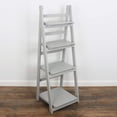 thumbnail image 1 of LINJH  Merchants Ladder Shelf - Distressed Rustic Ladder - Leaning Bookshelf for Rustic Home Decor (Light Grey), 1 of 8