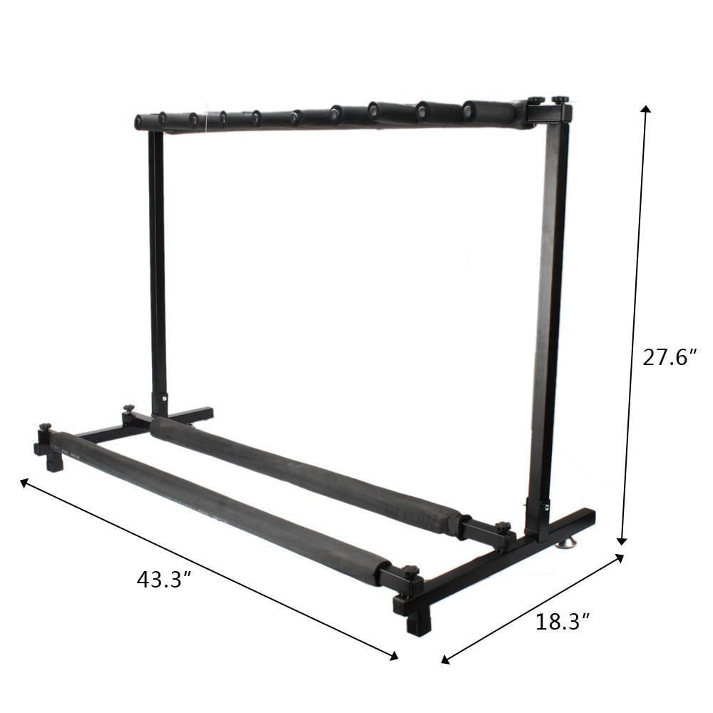 LINJH New 9 Guitar Stand Multiple 9 Display Rack Folding Padded Organizer