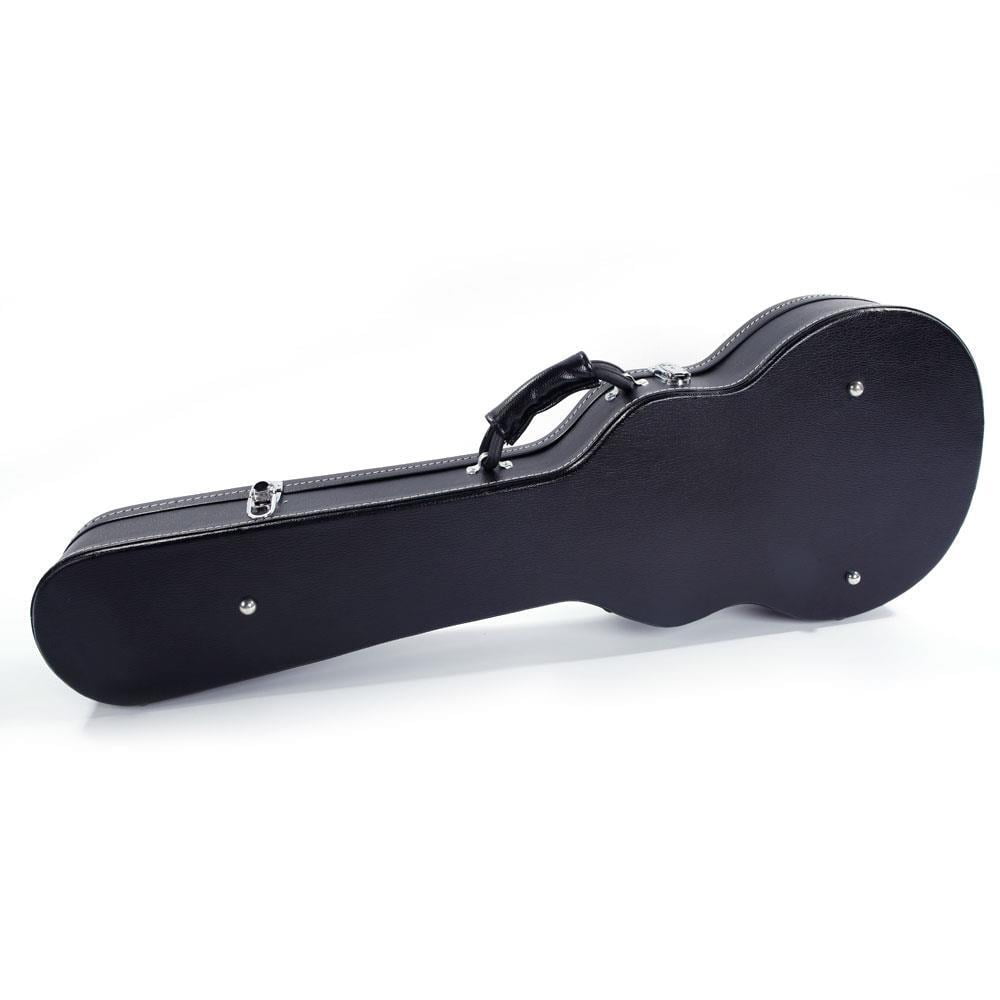 LINJH PVC Surface Electric Guitar Hard Case Lock Carrying Case for LP Guitar