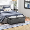thumbnail image 1 of LINJH Storage End of Bed Bench, Upholstered Bench with Steel Frame, Gray, 1 of 11