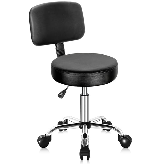 LINJH Swivel Salon Spa Stool Chair Adjustable Hydraulic Rolling Stool w/ Back Support