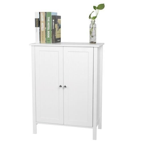 LINJH Wooden Bathroom Floor Cabinet - Free Standing Storage Cupboard with 3 Shelves for Toiletries, Towels & Bathroom Essentials - Rustic Design