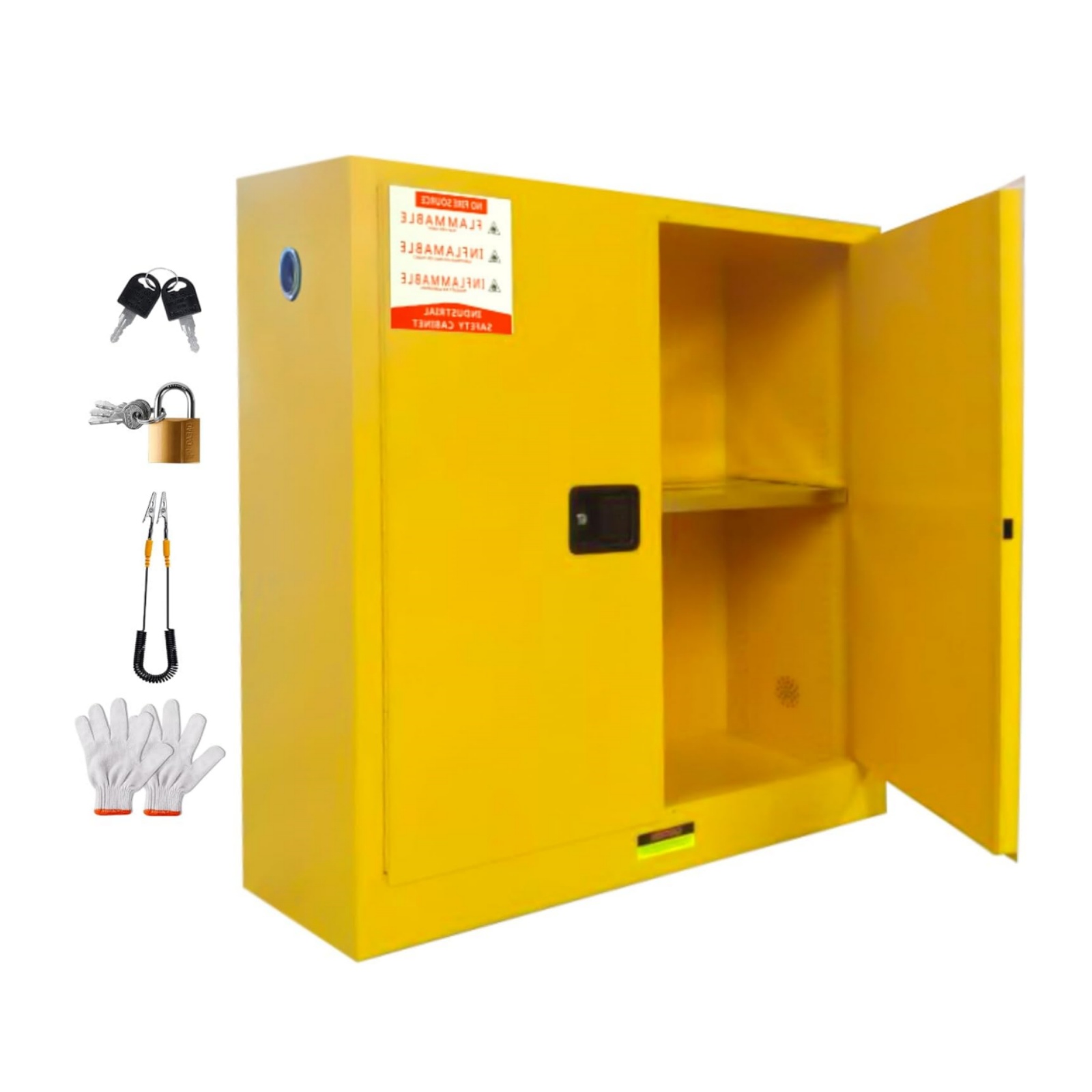 LINJI Industrial Flammable Liquid Storage Cabinet 30 Gallon Yellow linji-industrial-flammable-liquid-storage-cabinet-30-gallon-yellow