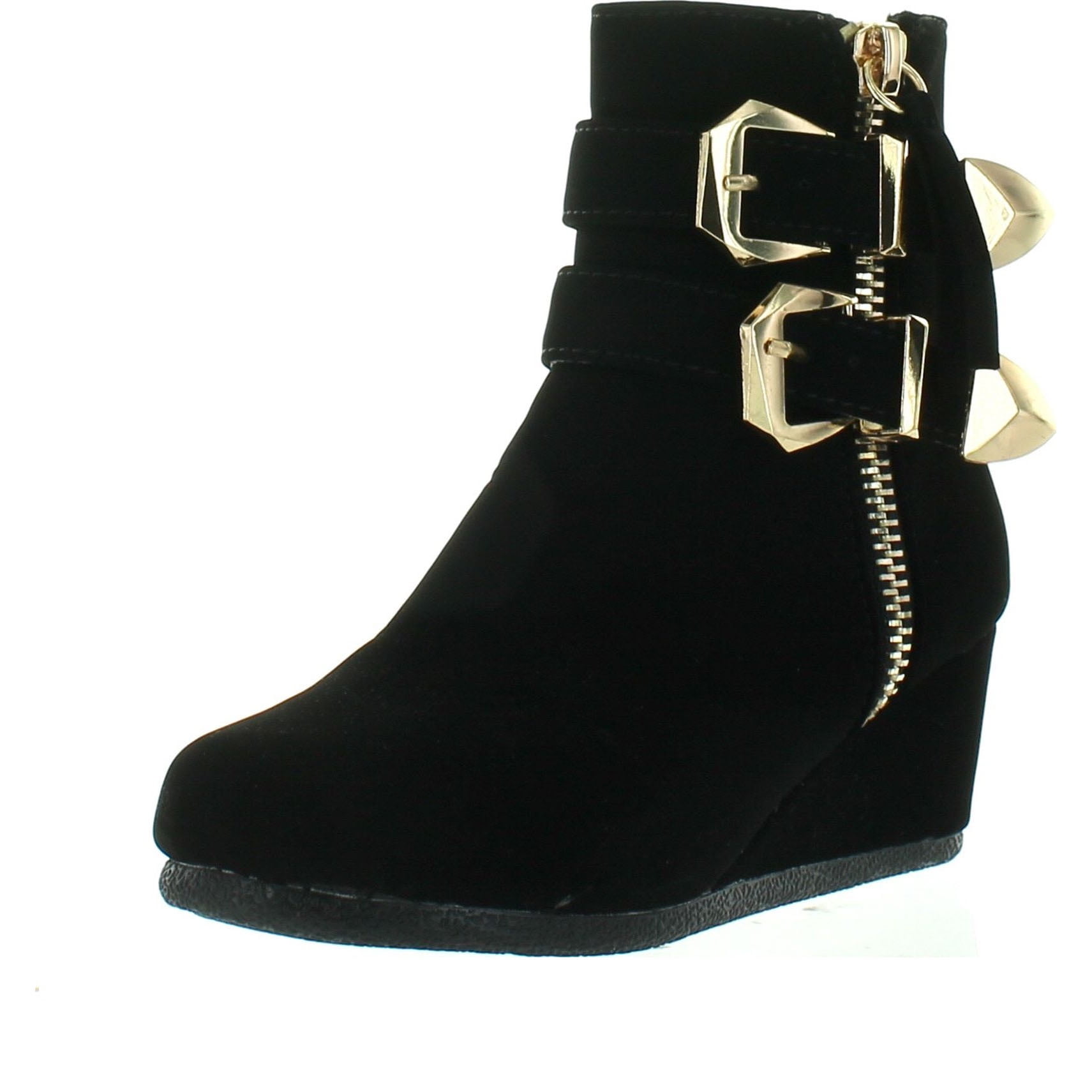 LINK PEGGY-90K Children Girl's Wedge Heel Double Straps High Top Ankle  Booties - Walmart.com