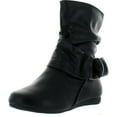 thumbnail image 1 of LINK SELENA-68K Children Girl's Comfort Ring Deco Flat High Top Ankle Booties, 1 of 4