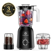 LINKChef 3-in-1 Countertop Blender for Shakes, Meat Chopper, Coffee Grinder, 500 Watts, 50oz. Blending Jar, Smoothie Blender with 2 Speeds and Pulse