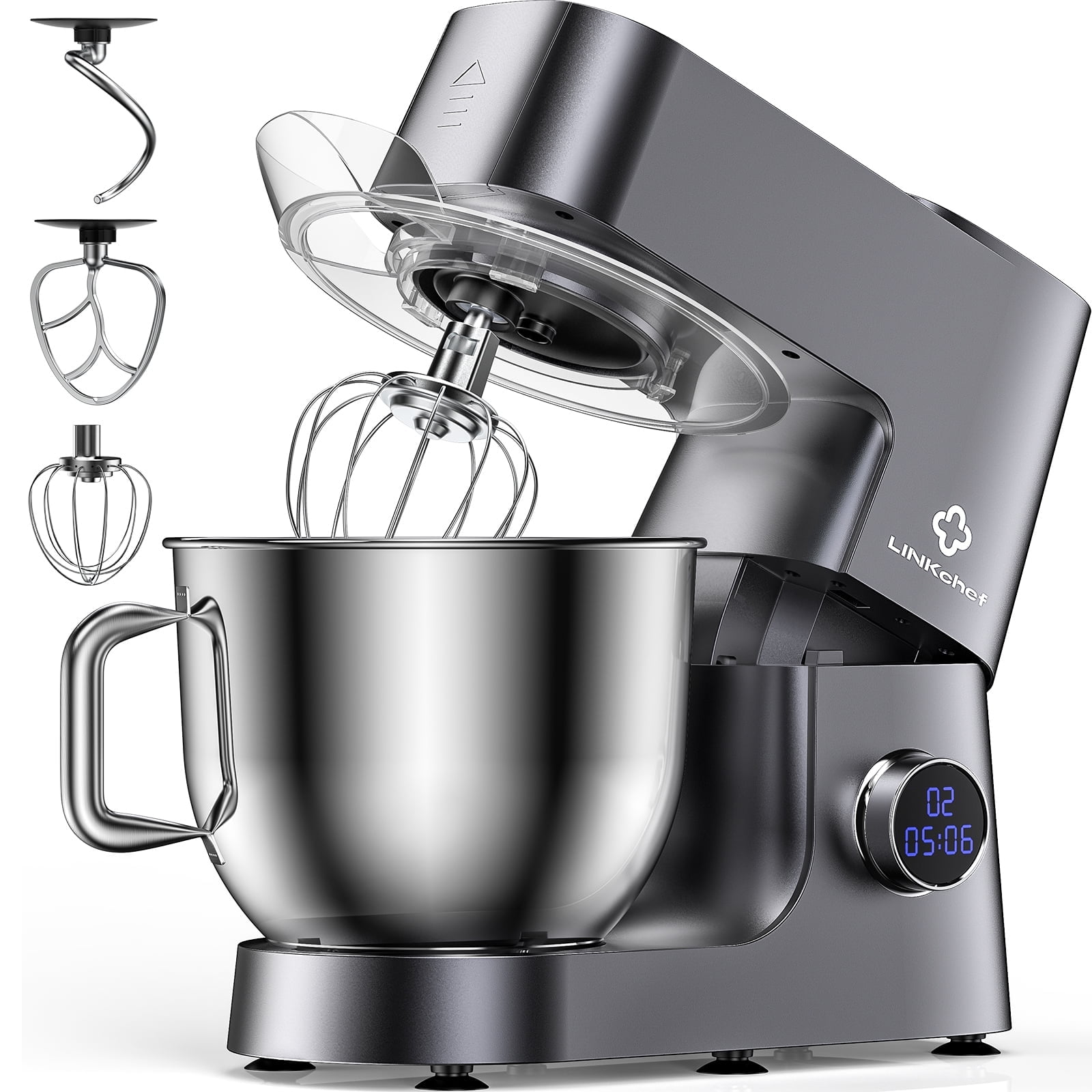 LINKChef 7.4 Quart Stand Mixer, 800W 12-Speed Tilt-Head Food
