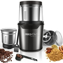 LINKChef Coffee Grinder, Coffee Bean Grinder, Spice Grinder with Stainless Steel Four Blades Perfect for Coffee Beans, Spice, Tea (Black)