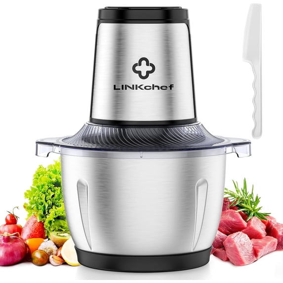 LINKChef Electric Food Chopper, 5 Cup Meat Grinder Food Processor Stainless Steel Meat for Vegetable Meat Fruit