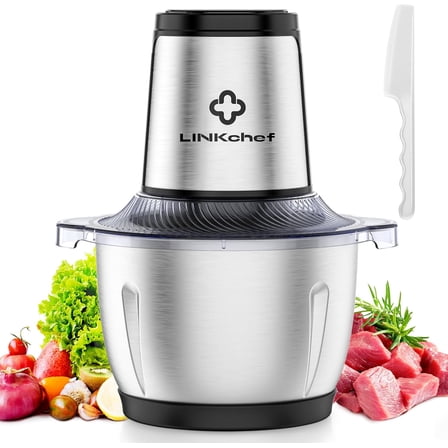 LINKChef Electric Food Chopper, 5 Cup Meat Grinder Food Processor Stainless Steel Meat for Vegetable Meat Fruit
