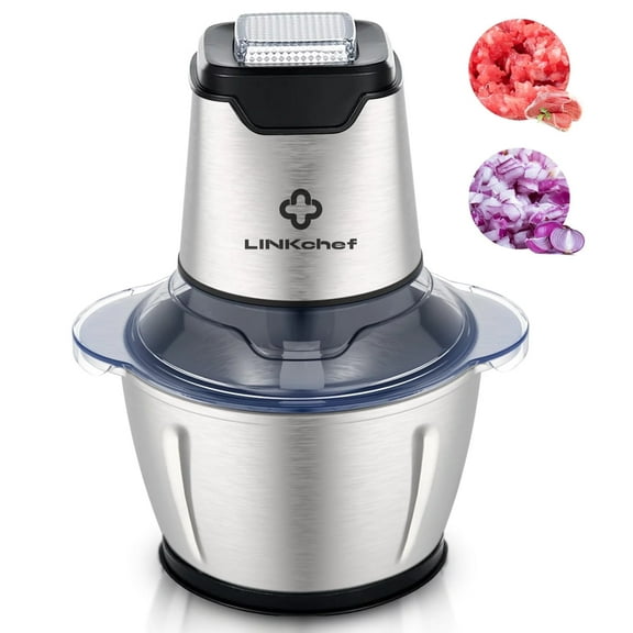 LINKChef Electric Food Chopper, 5 Cup Meat Grinder Food Processor Stainless Steel Meat for Vegetable Meat Fruit