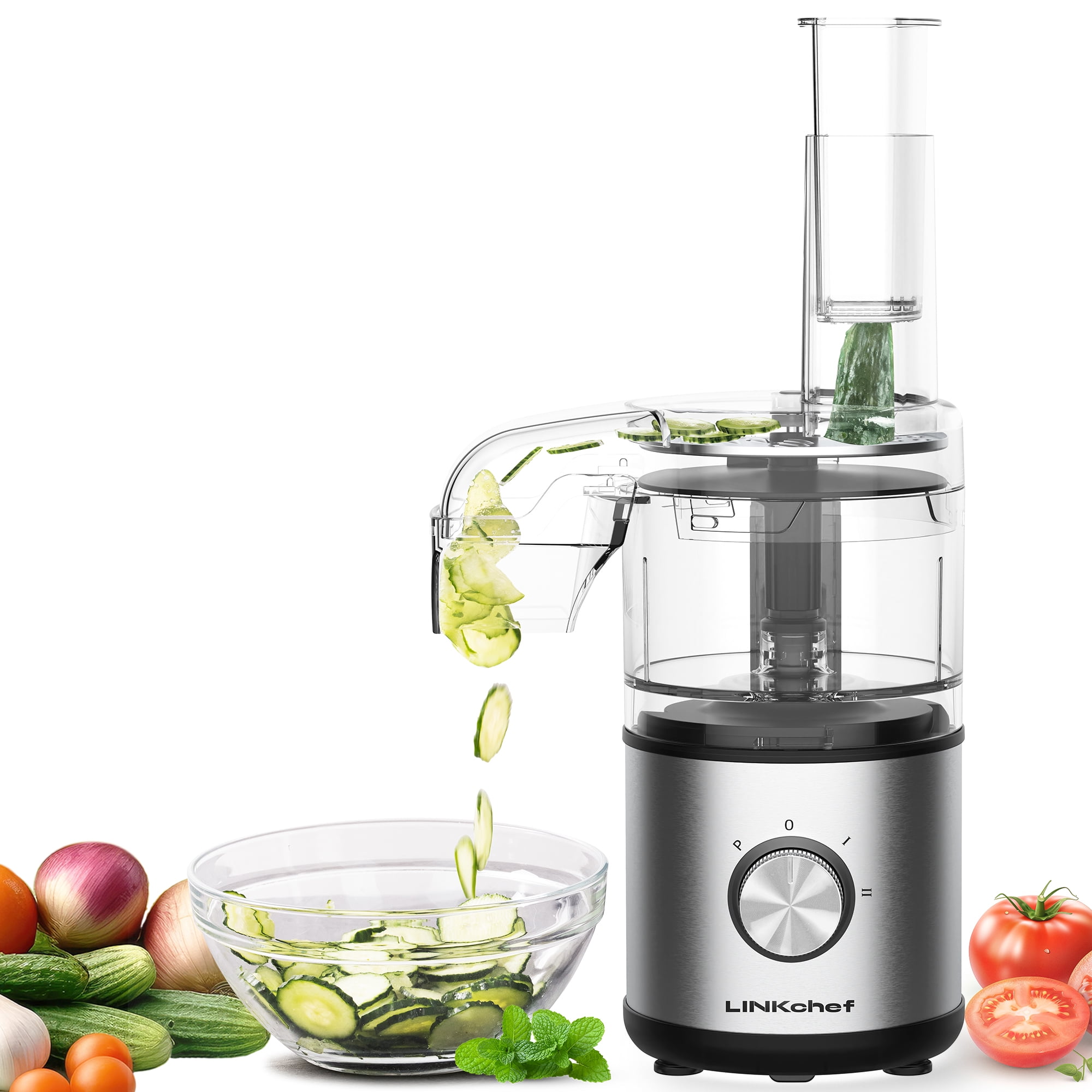 LINKChef 2 in 1 Food Processor, 2Cup Continuous Feed Food Processor
